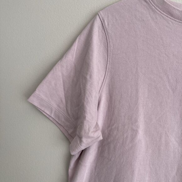 Uniqlo Womens Small Pink Short Sleeve Shirt 100% Cotton Casual Basic Minimalist - Picture 3 of 8